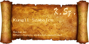 Kungli Szabolcs névjegykártya