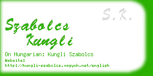 szabolcs kungli business card